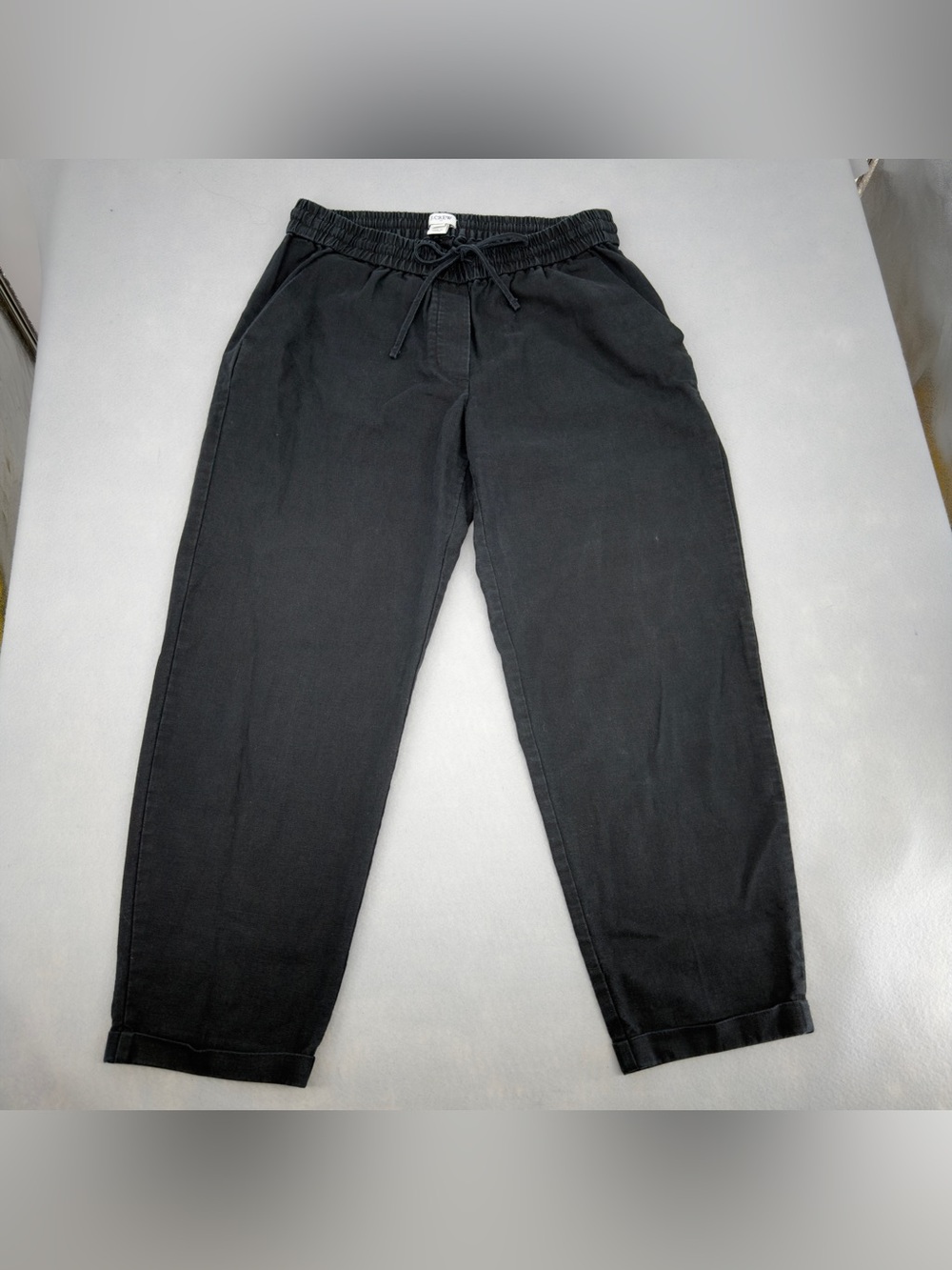 J.Crew Black Linen Blend Pants Sz 6 Womens